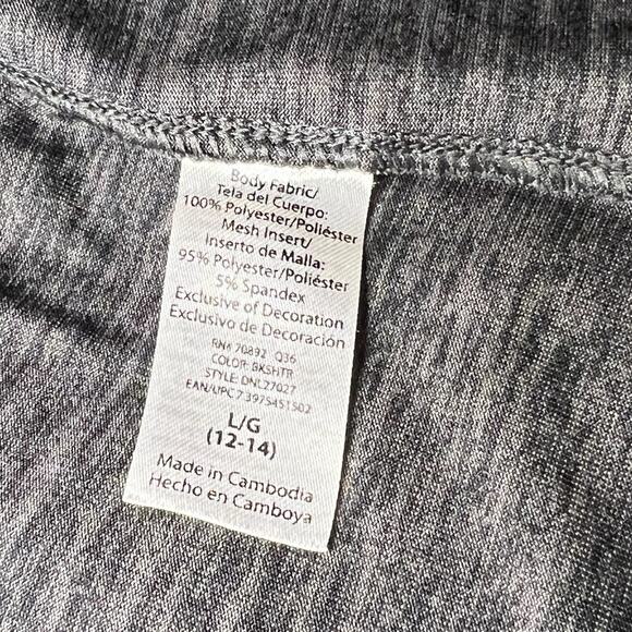 Danskin‎ Now Dri-More Athletic T-Shirt Size Large Mesh Back Lightweight Gray - Picture 4 of 7